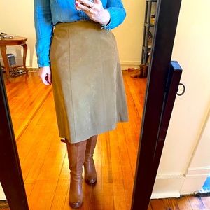 Vintage Microsuede Tan A-Line Skirt